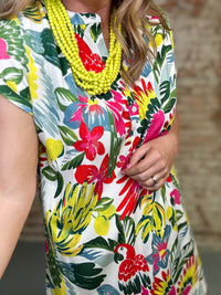 Jasla Shift Tropical Dress