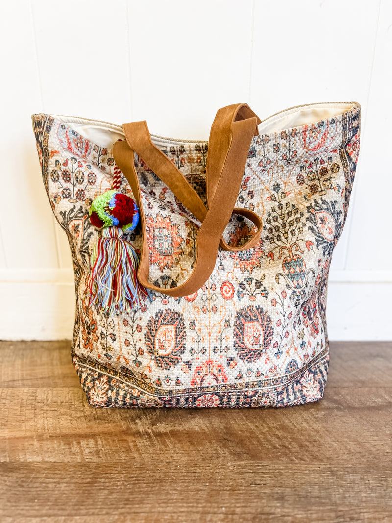 Agnes Vintage Tapestry Tote Bag