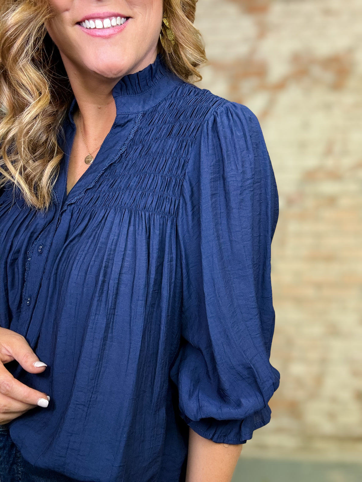 Annabeth Smocked Yoke Top