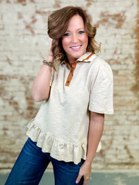 Jesse Stripe Collar Knit Top