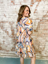 Cadie Swirl Ruffle Dress