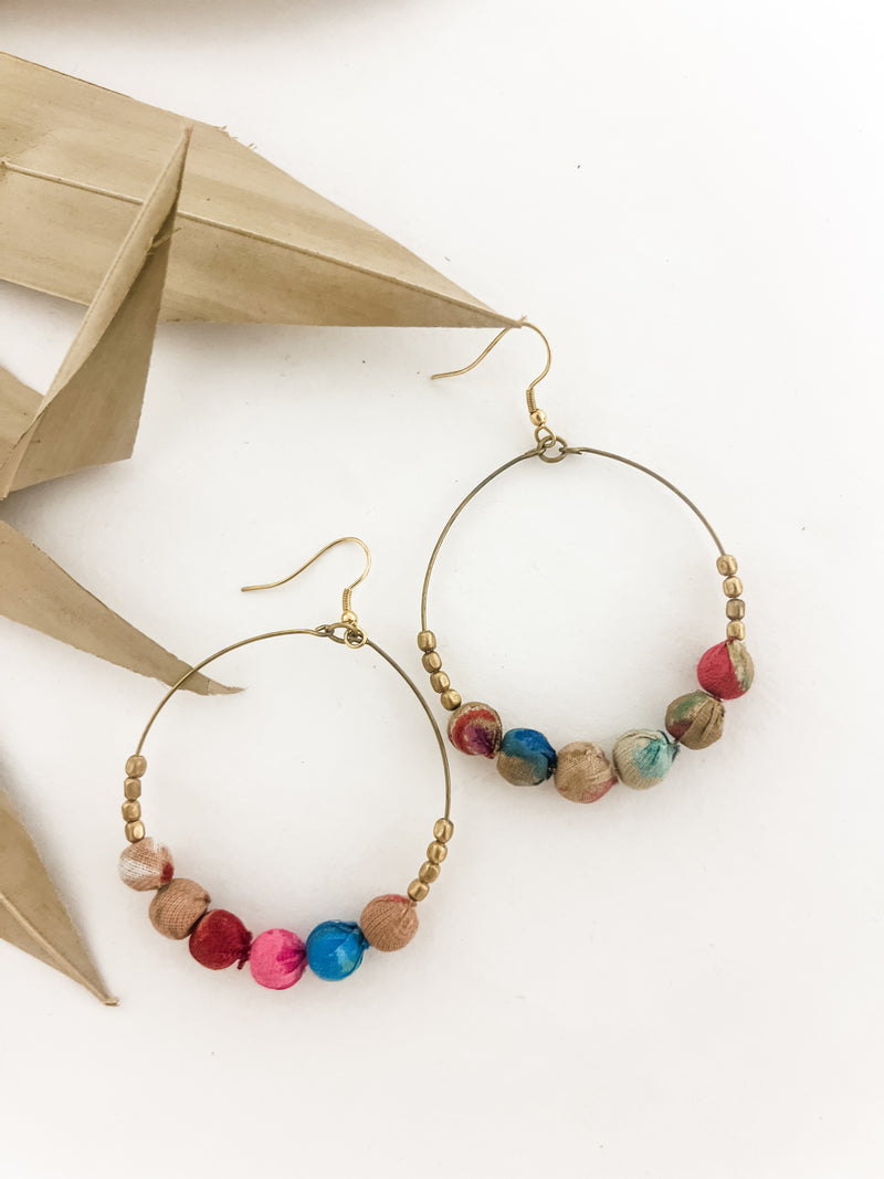 Adyson Fabric Bead Earrings