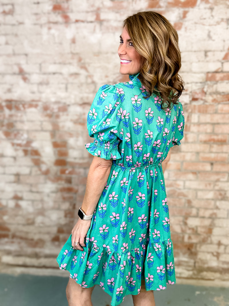 Tiffany Ruffle Floral Print Dress