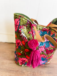 Indra Velvet Floral Tote Bag