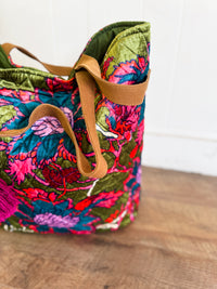 Indra Velvet Floral Tote Bag