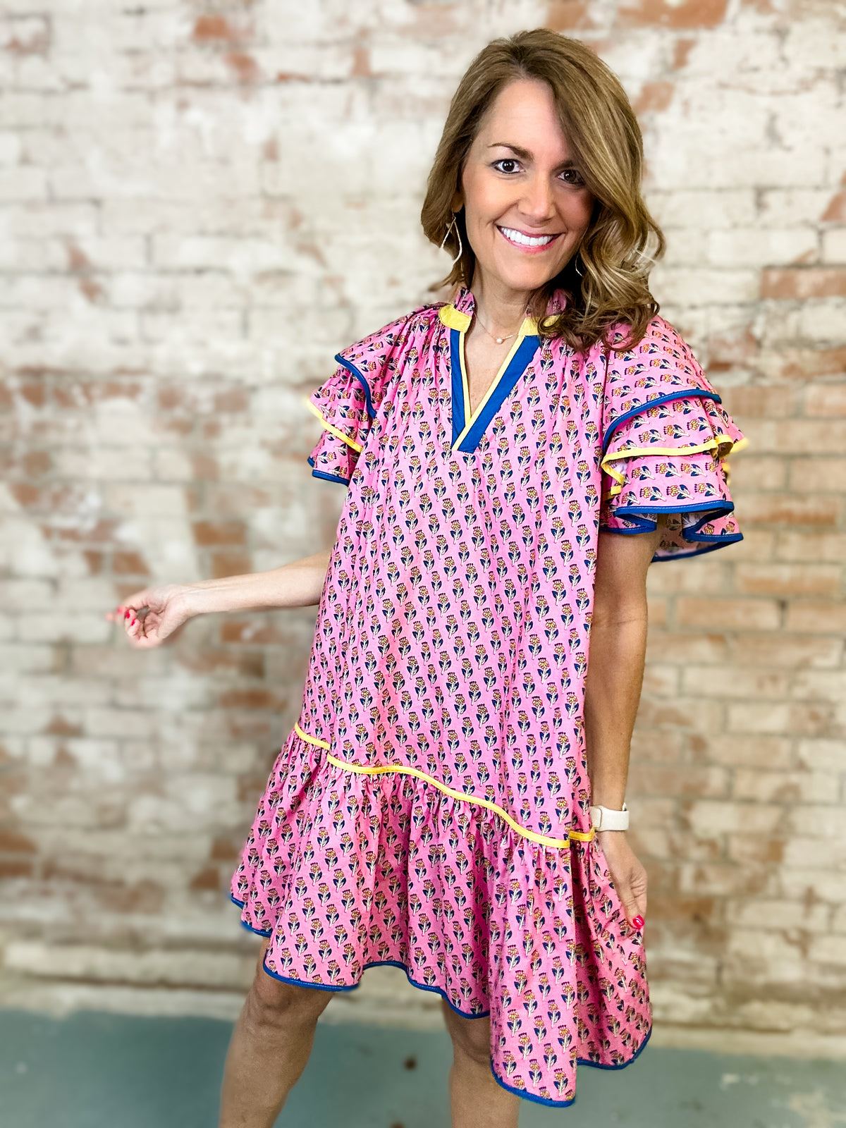Suzie Ruffle Sleeve Dress