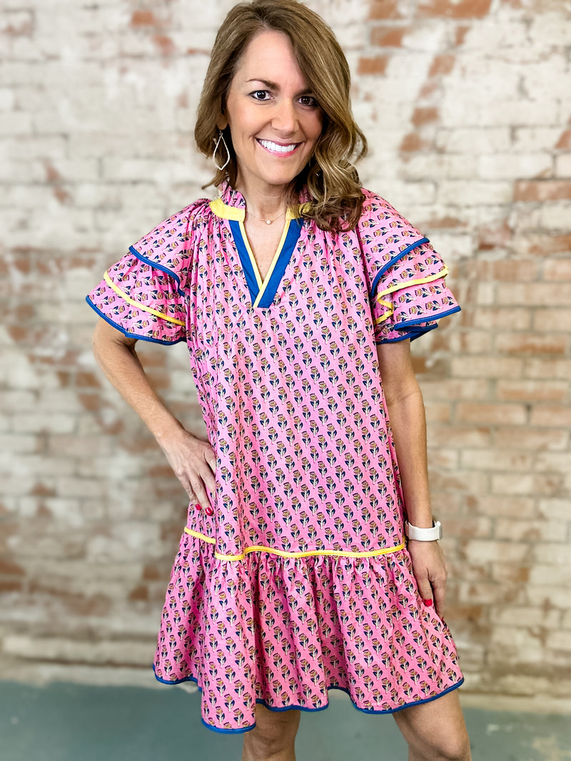 Suzie Ruffle Sleeve Dress