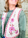 Marisol Corduroy Floral Embroidered Vest