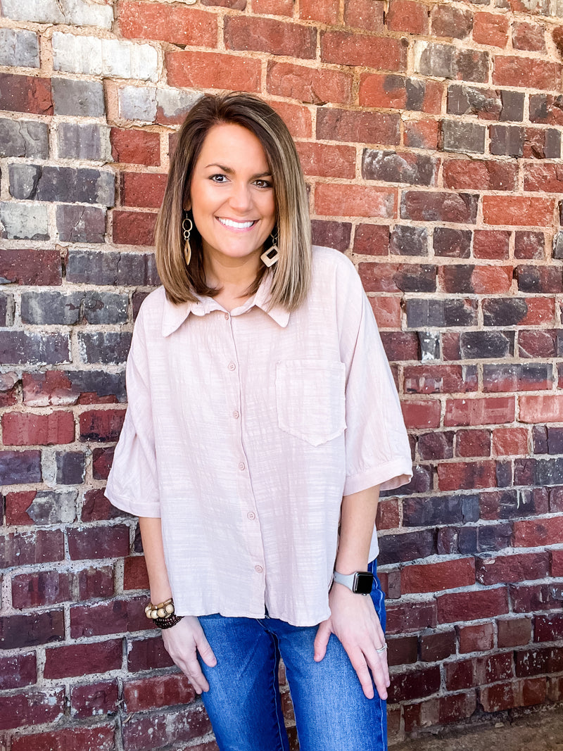 Half Sleeve Woven Top