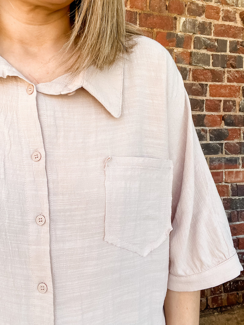 Half Sleeve Woven Top