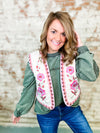 Marisol Corduroy Floral Embroidered Vest