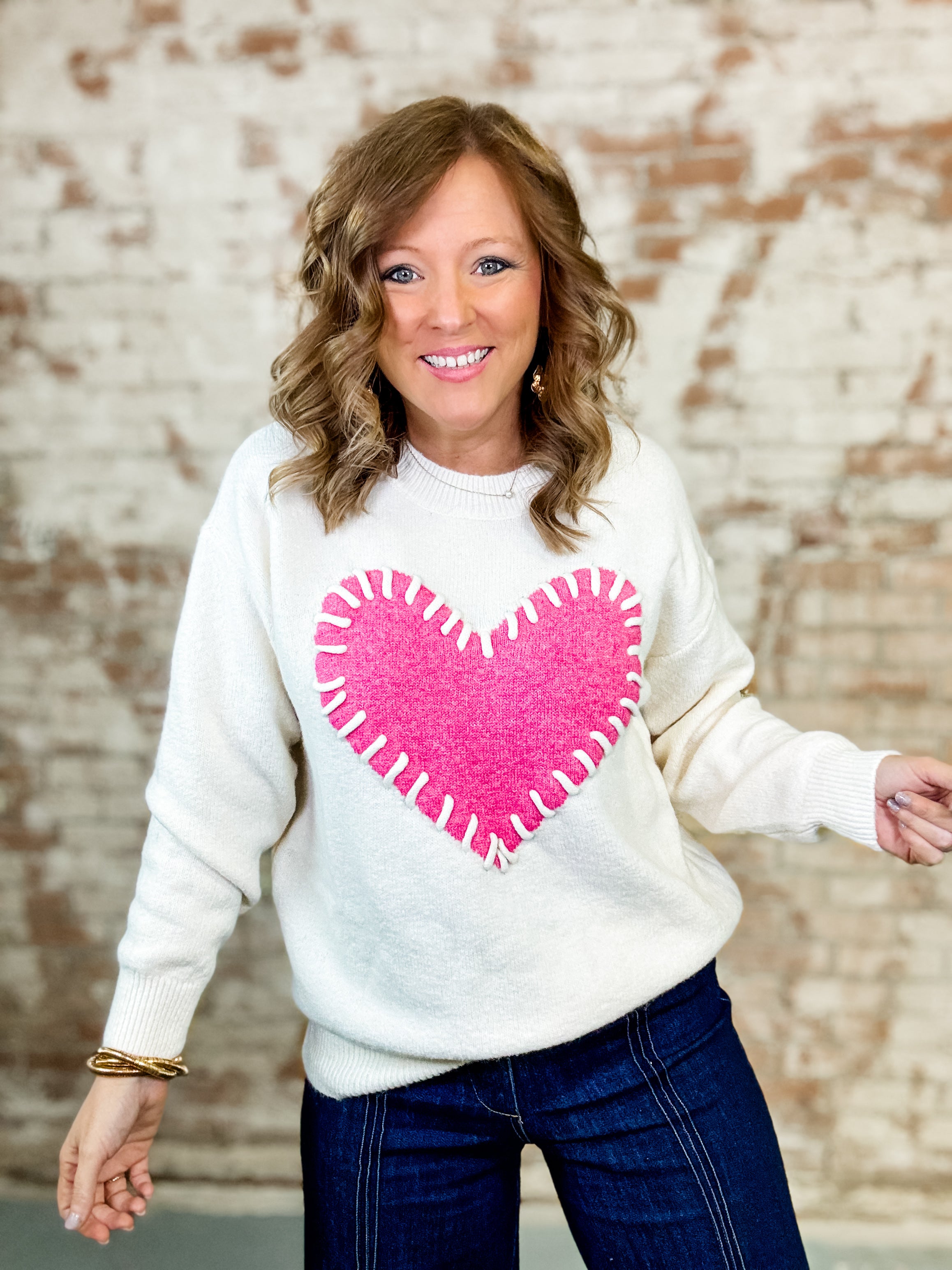 Malaya Heart Sweater Top