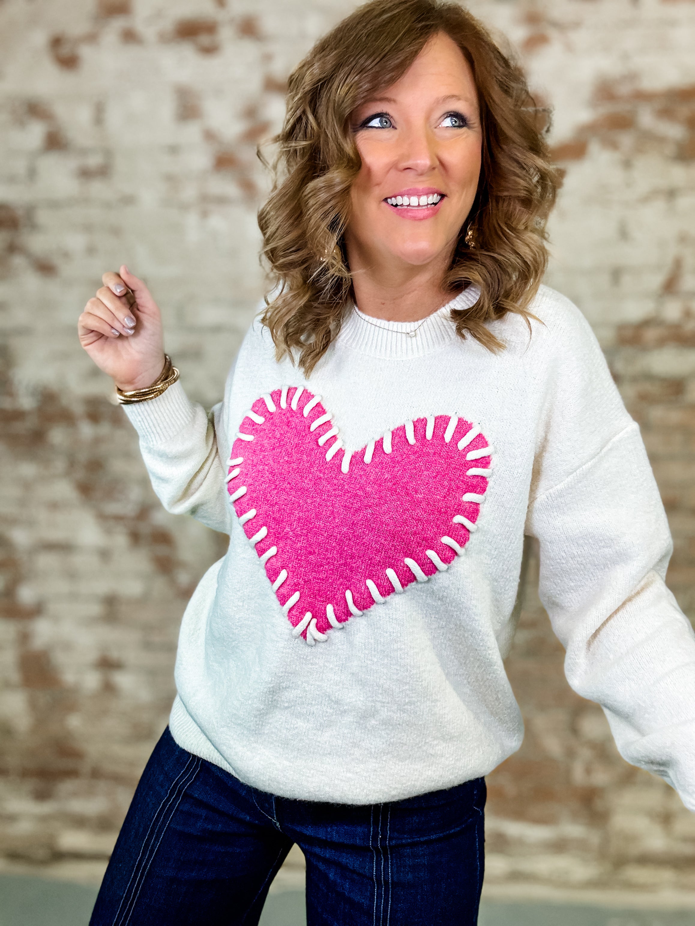 Malaya Heart Sweater Top