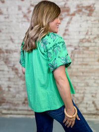 Gracie Embroidered Sleeve Top