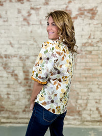 Erika Smocked Neck Top