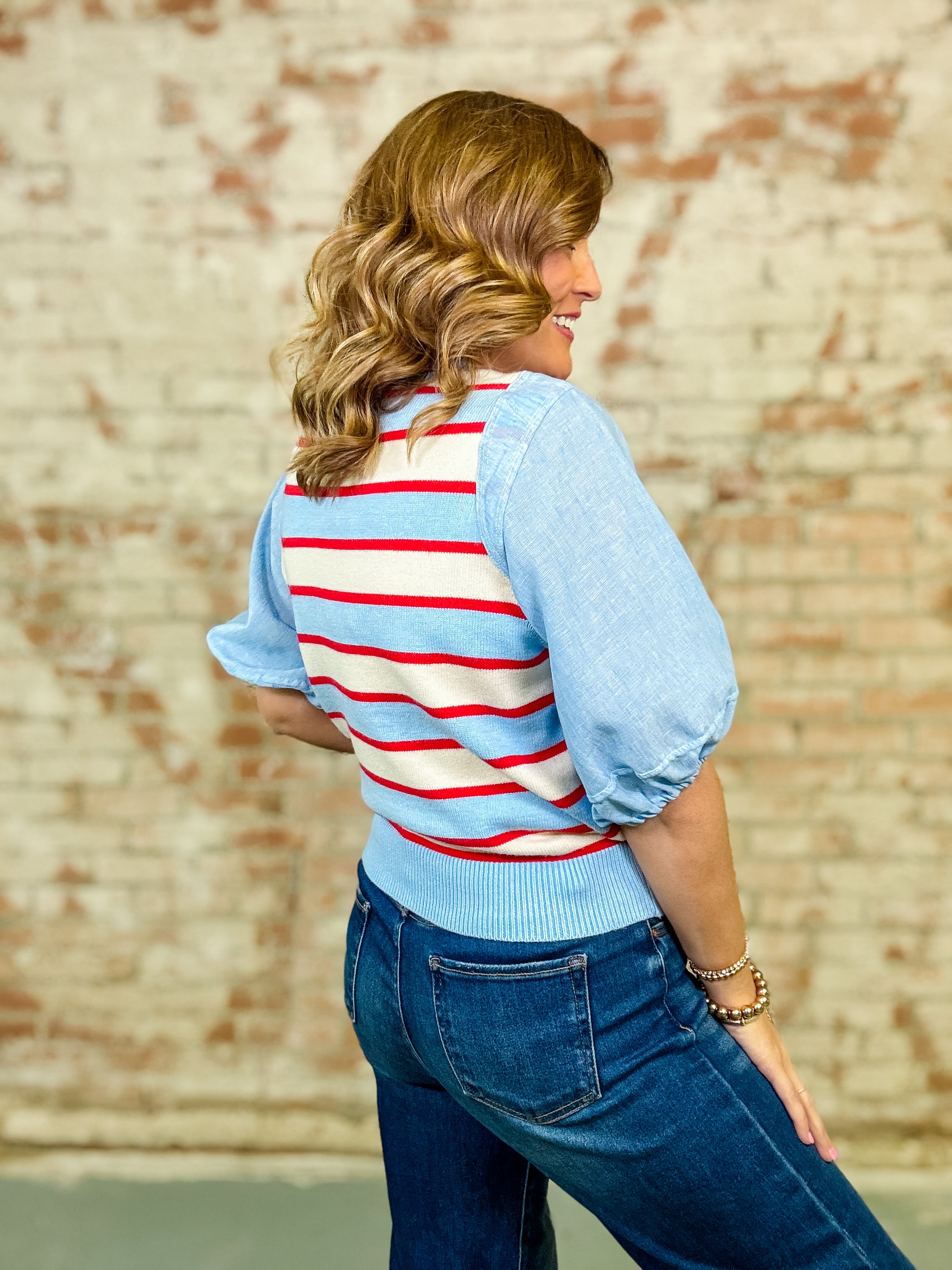 THML Averie Puff Sleeve Top
