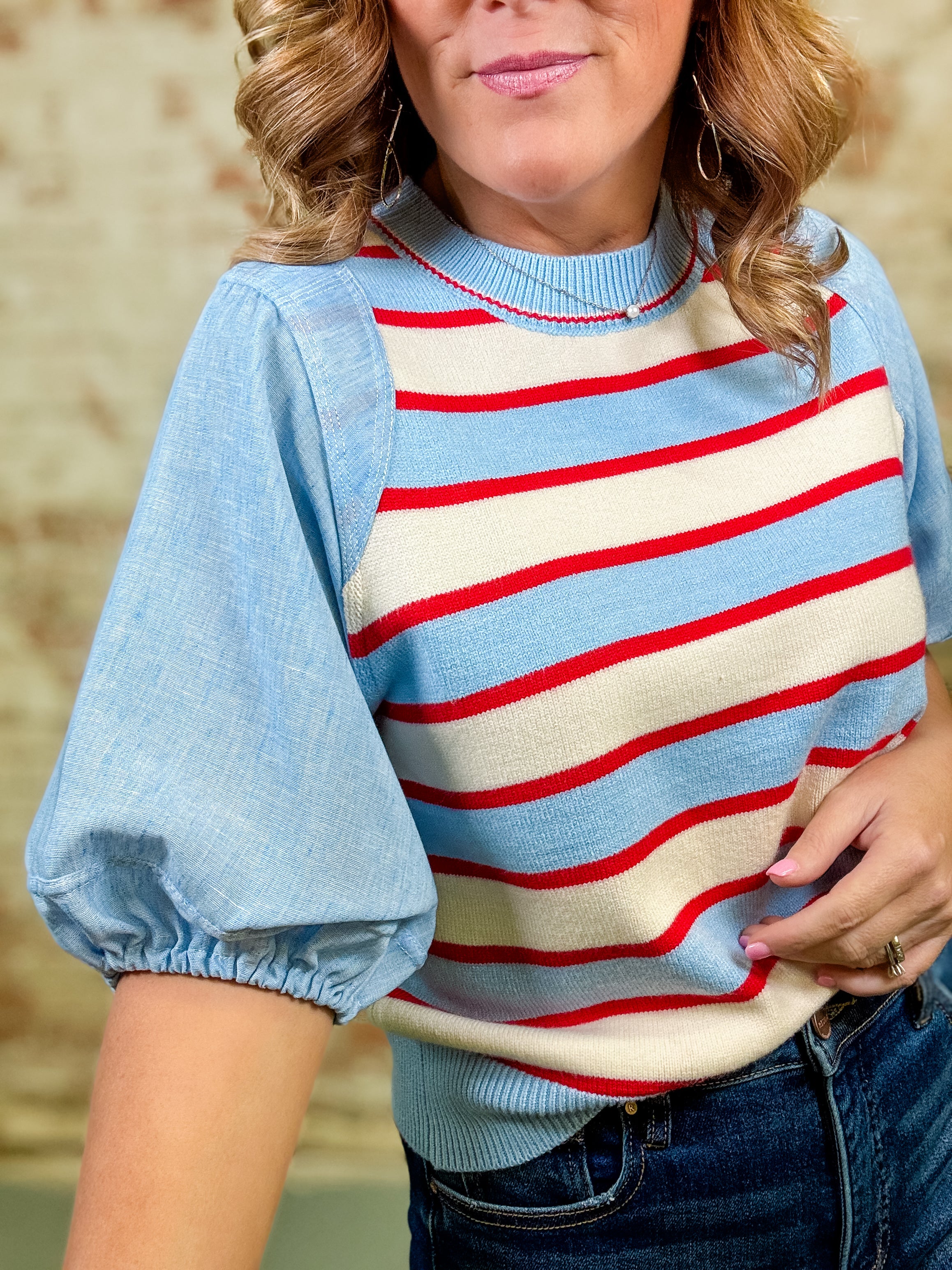 THML Averie Puff Sleeve Top