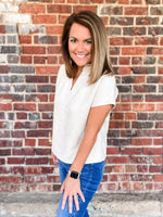 THML Cream Suede Top