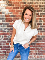 THML Cream Suede Top