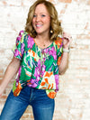 Alessa Floral Tie Neck Top - FINAL SALE