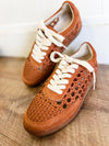 Sandy Brown Suede Crochet Sneaker