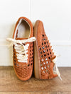 Sandy Brown Suede Crochet Sneaker