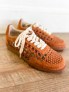 Sandy Brown Suede Crochet Sneaker