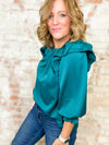 Cecil Satin Ruffle Top