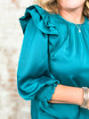 Cecil Satin Ruffle Top