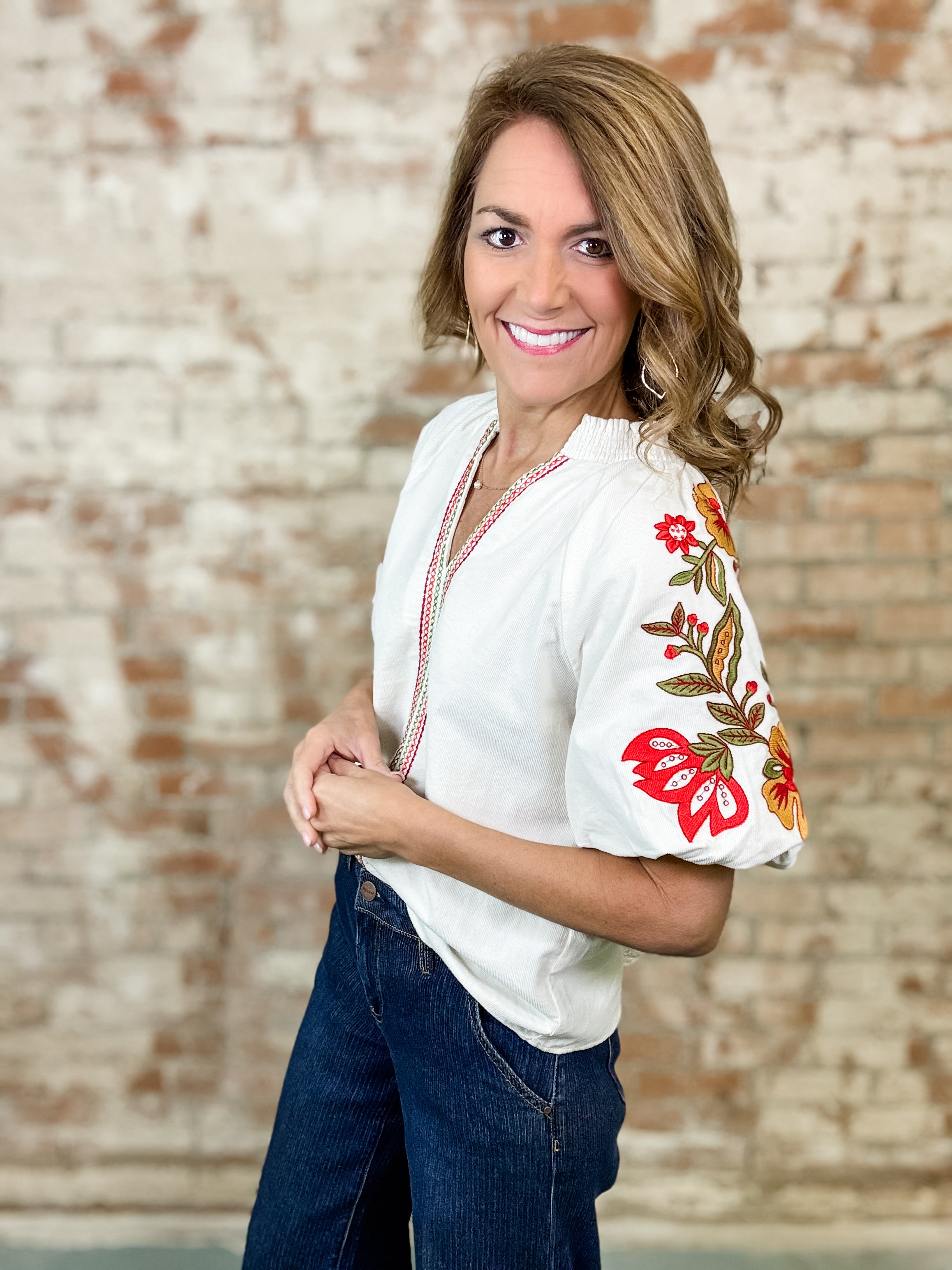 THML Brynn Embroidered Top