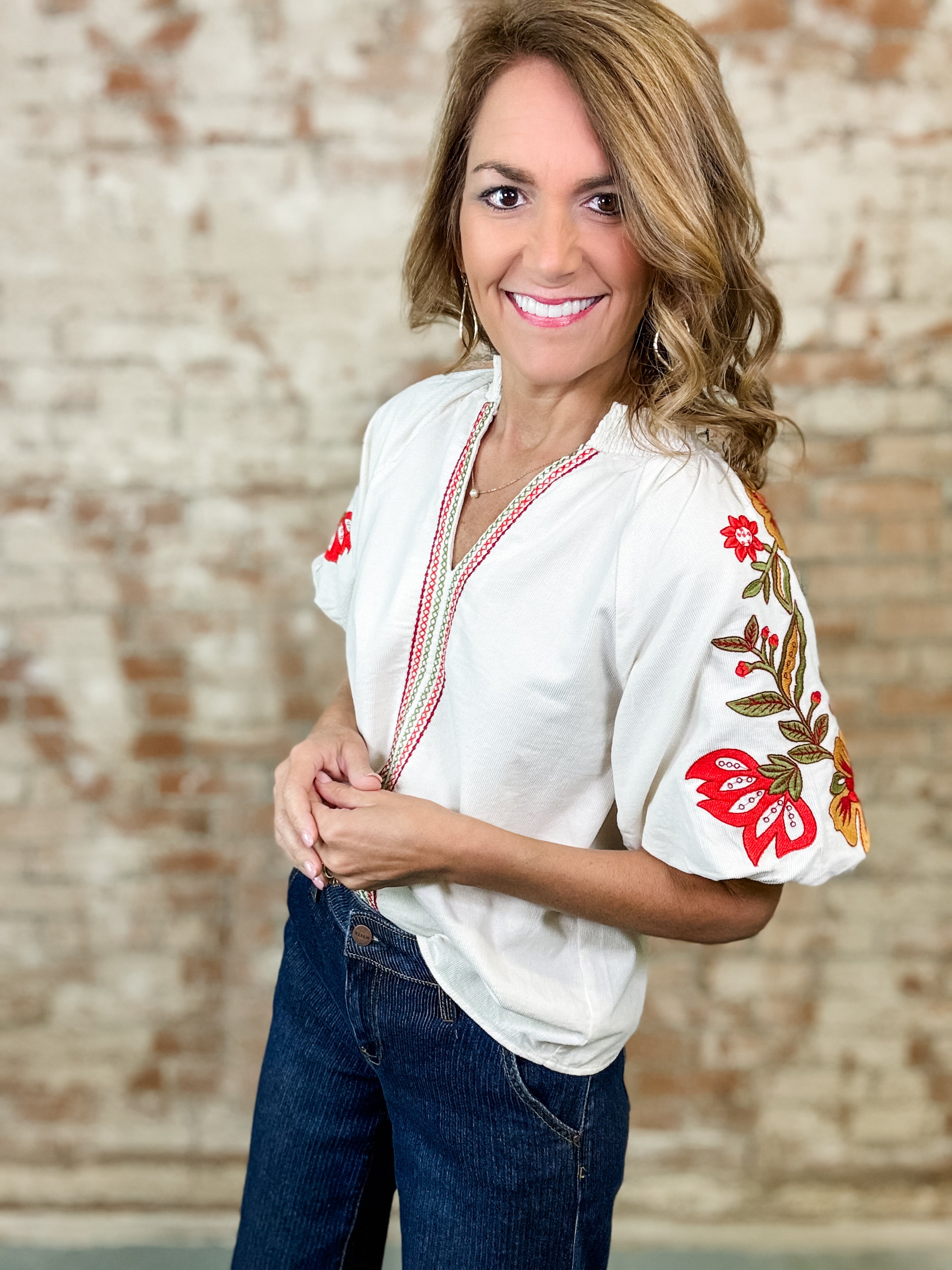 THML Brynn Embroidered Top