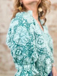 THML Freya Floral Jacquard Top