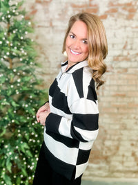 Jetty Black + Ivory Stripe Sweater