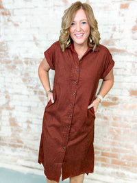 Tish Corduroy Button Up Dress - FINAL SALE