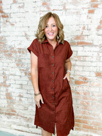 Tish Corduroy Button Up Dress - FINAL SALE