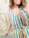 Kendra Crochet Stripe Romper