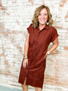 Tish Corduroy Button Up Dress - FINAL SALE