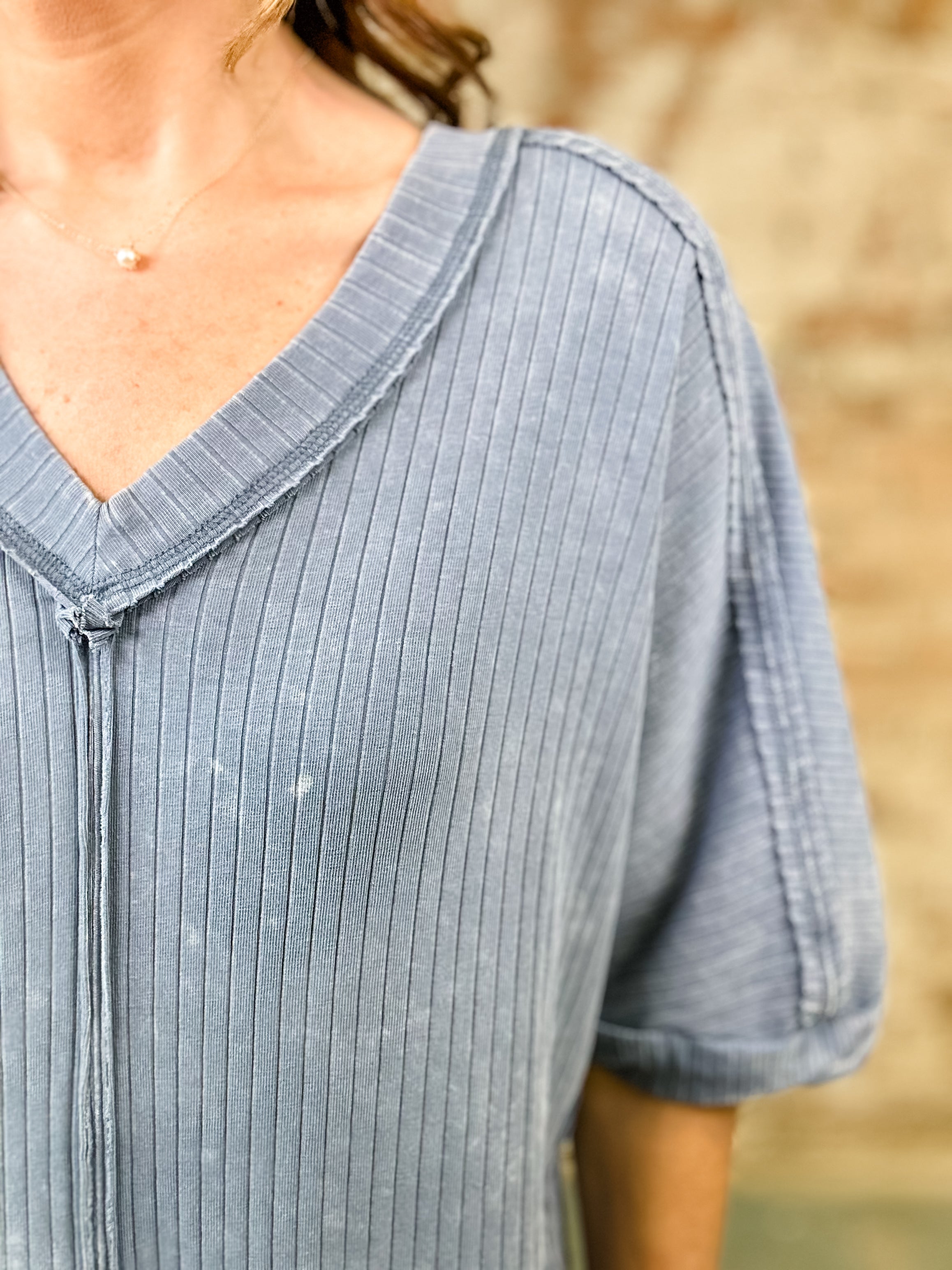 Bridget Mineral Washed Ribbed Dress - FINAL SALE