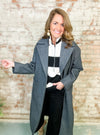 Kathleen Charcoal Longline Solid Coat - FINAL SALE