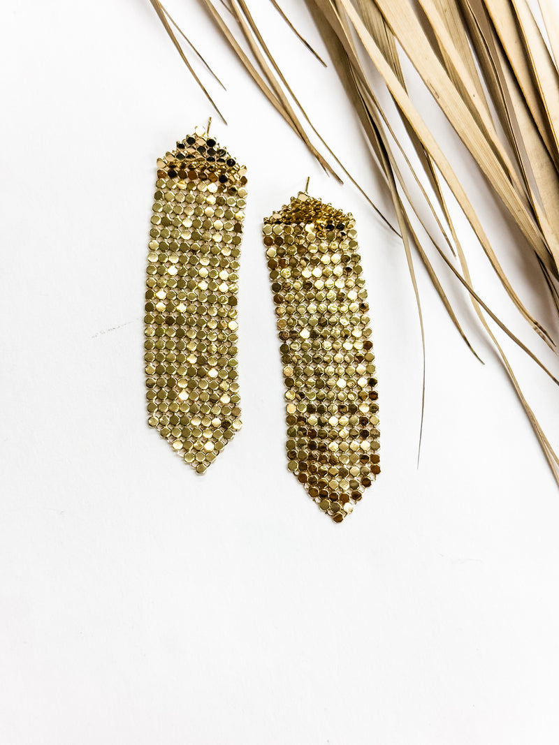 Lillian Gold Mesh Dangle Earrings