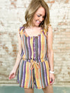 Molly Crochet Stripe Romper - FINAL SALE