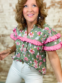 THML Dorris Floral Print Top