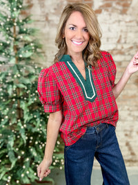 Mary Plaid Top