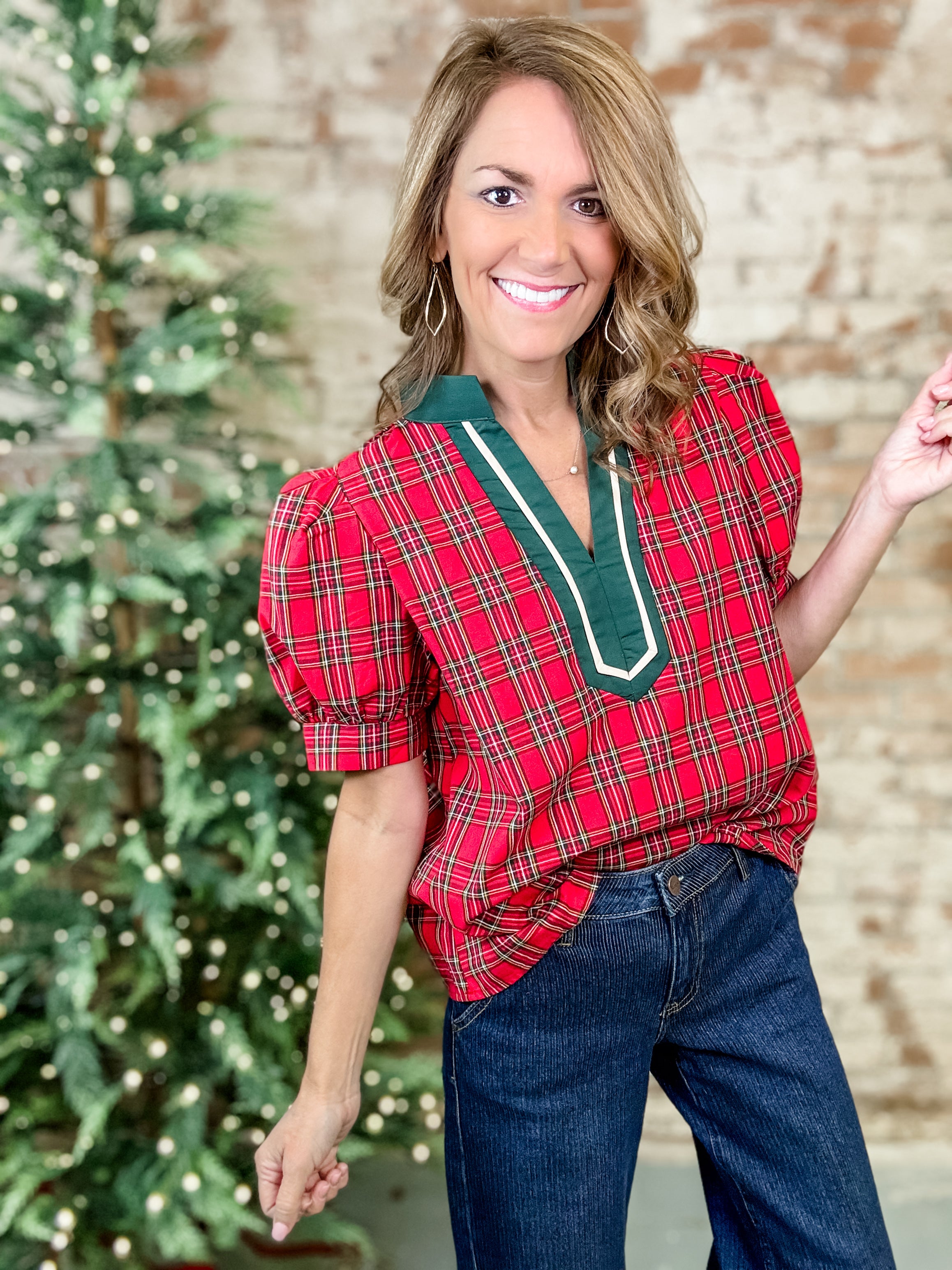 Mary Plaid Top