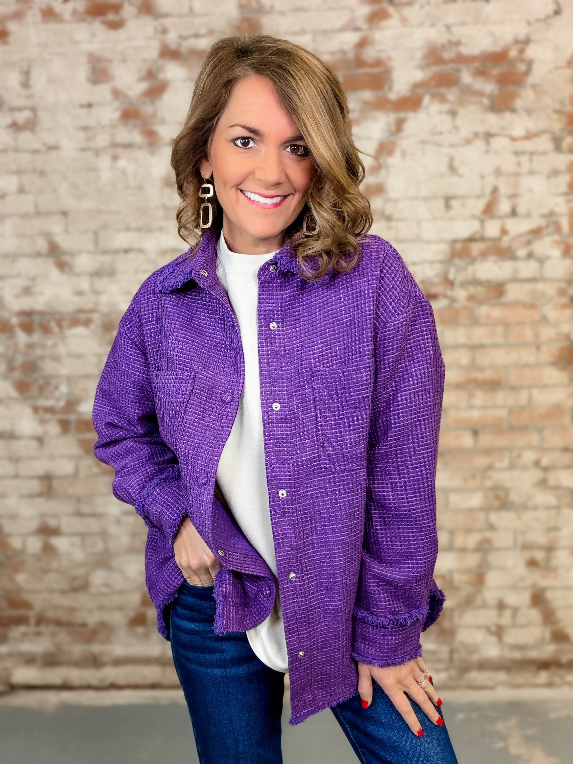 Harbin Tweed Frayed Shacket