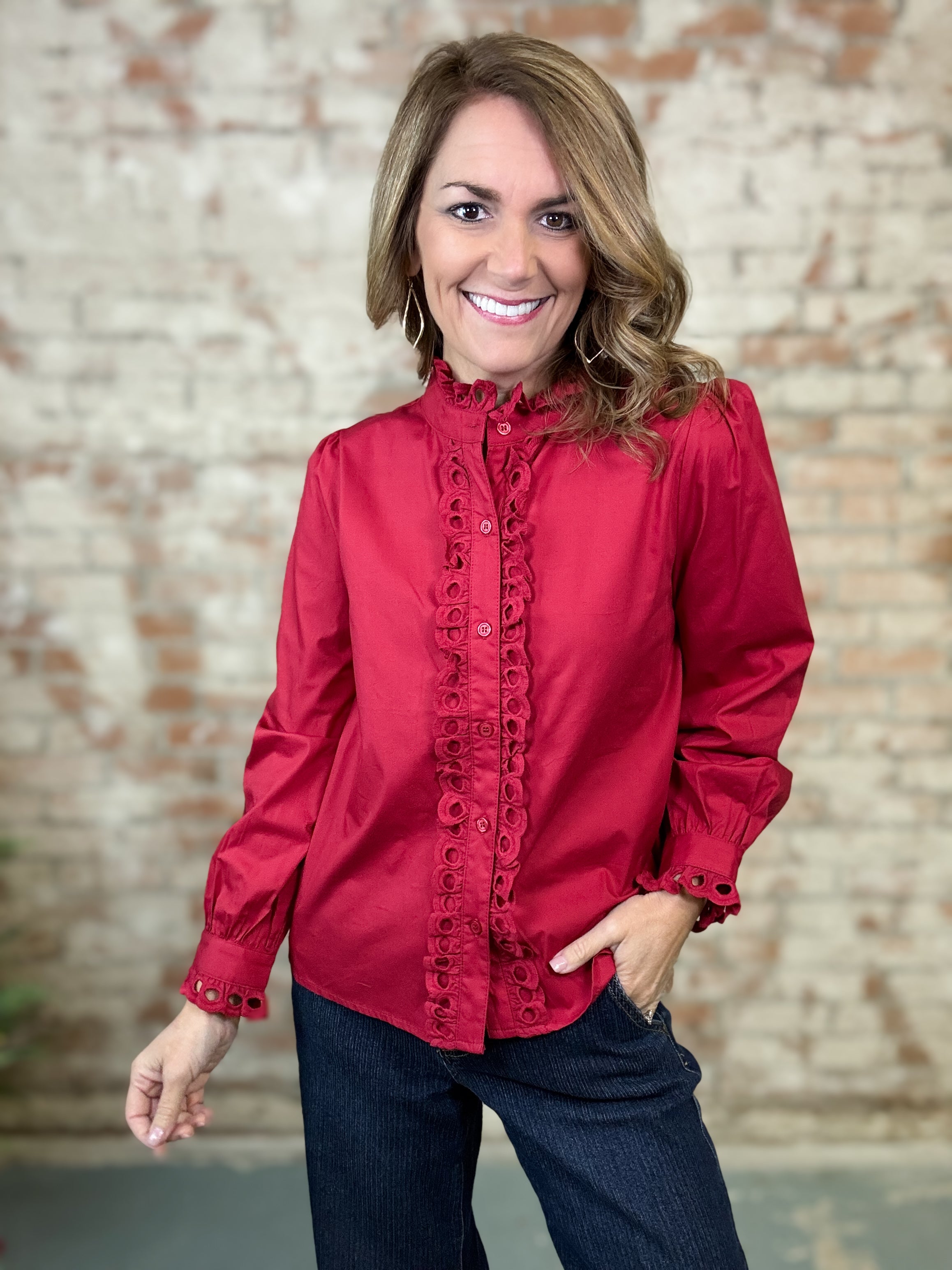 Frostine Eyelet Top