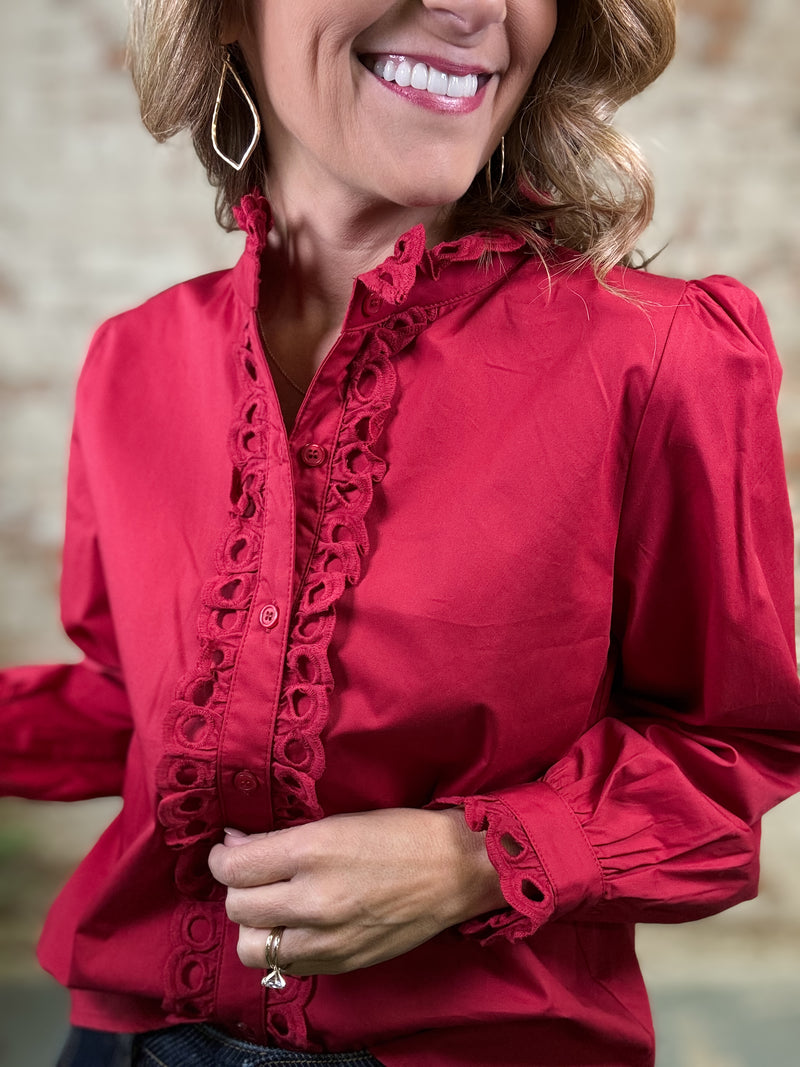 Frostine Eyelet Top