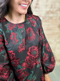 Sheryl Floral Jacquard Dress