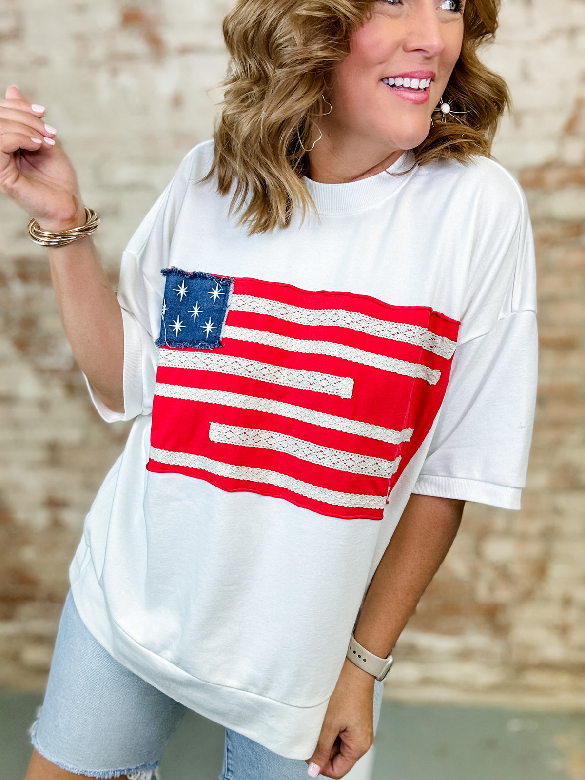 Francis Applique Flag Top