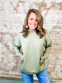 Tina Olive Textured Top